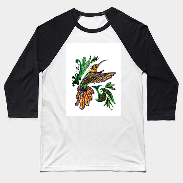 Hummingbird in Flight Baseball T-Shirt by AriArt78